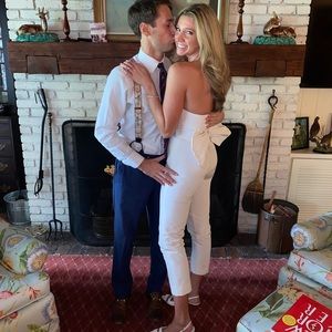 Alexia Maria Ivory jumpsuit with bow